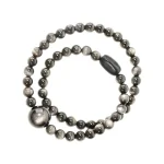 Silver Sheen Obsidian & Ebony Double Wrap Bracelet | Intuition & Inner Sight 4 - Buddha Bodhis Silver Sheen Obsidian Bracelets