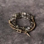 Smoky Quartz Coil Bracelet | Industrial Spiritual Jewelry - Buddha Bodhis Smoky Quartz Coil Bracelet Industrial Spiritual Jewelry
