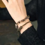 Smoky Quartz Coil Bracelet | Industrial Spiritual Jewelry 3 - Buddha Bodhis Smoky Quartz Coil Bracelet Industrial Spiritual Jewelry