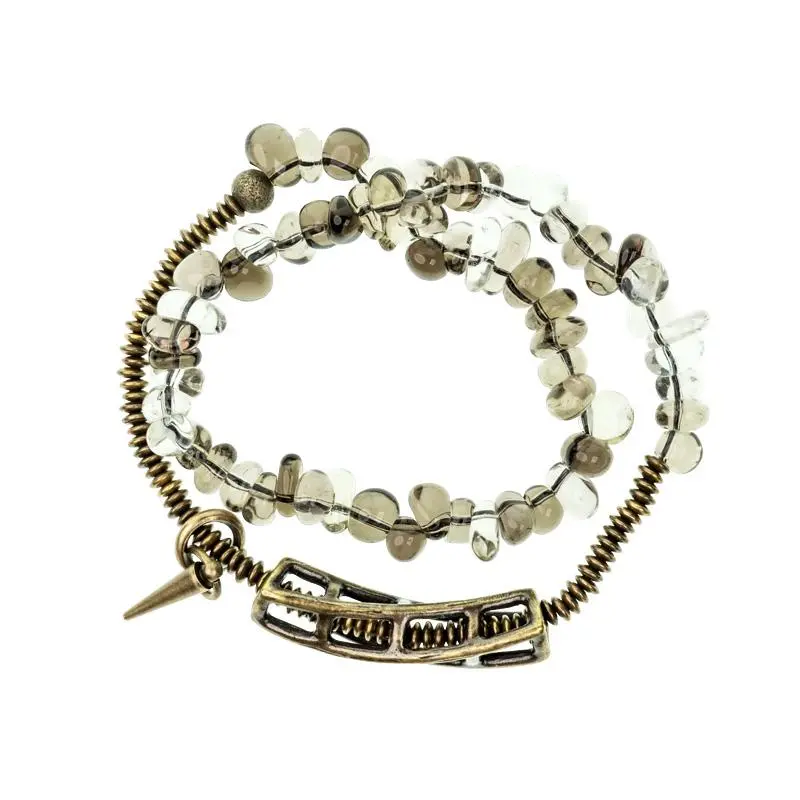 Smoky Quartz Coil Bracelet Industrial Spiritual Jewelry (5) Smoky Quartz Coil Bracelet Industrial Spiritual Jewelry