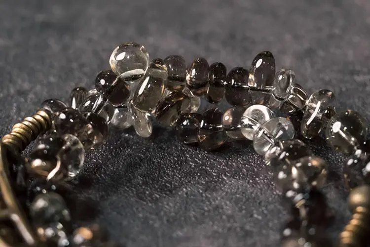 Smoky Quartz Coil Bracelet | Industrial Spiritual Jewelry 6 - Buddha Bodhis Smoky Quartz Coil Bracelet Industrial Spiritual Jewelry