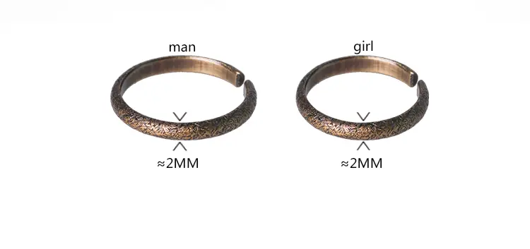 Band Textured Brass Ring | Vintage Zen Adjustable 7 - Buddha Bodhis Textured Brass Ring