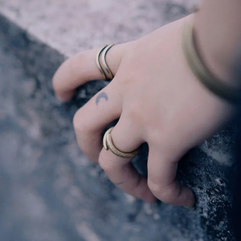 Vintage Brass Coil Ring-3 Vintage Brass Coil Ring