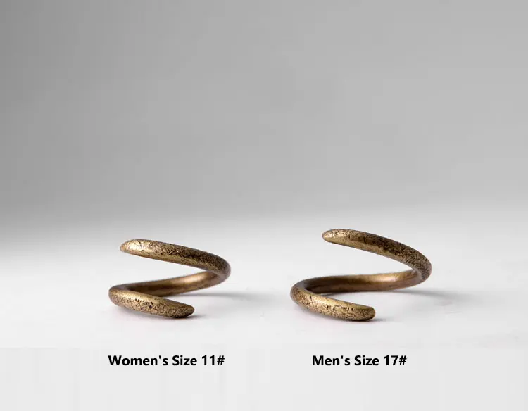 Vintage Brass Coil Ring | Retro Minimalist Charm 5 - Buddha Bodhis Vintage Brass Coil Ring