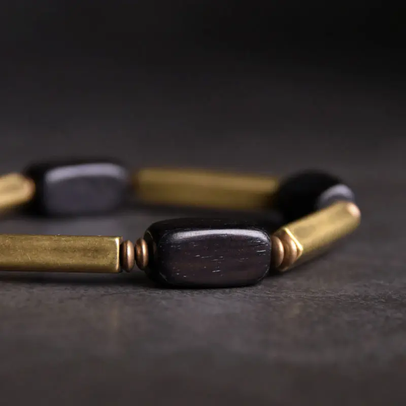 Zen Ebony Wood Brass Bracelet (3) Zen Ebony Wood Brass Bracelet