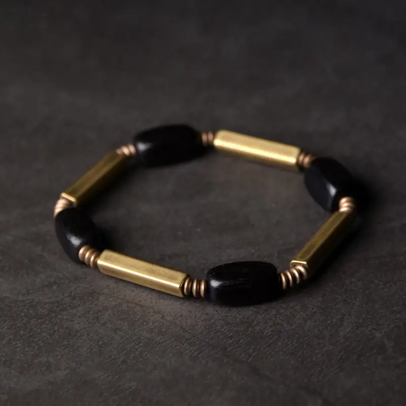 Zen Ebony Wood Brass Bracelet Zen Ebony Wood Brass Bracelet