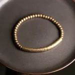 Zen Hammered Brass Bracelet | Vintage Meditation Jewelry 2 - Buddha Bodhis Zen Hammered Brass Bracelet