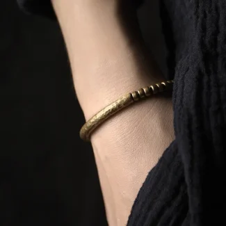 Zen Hammered Brass Bracelet