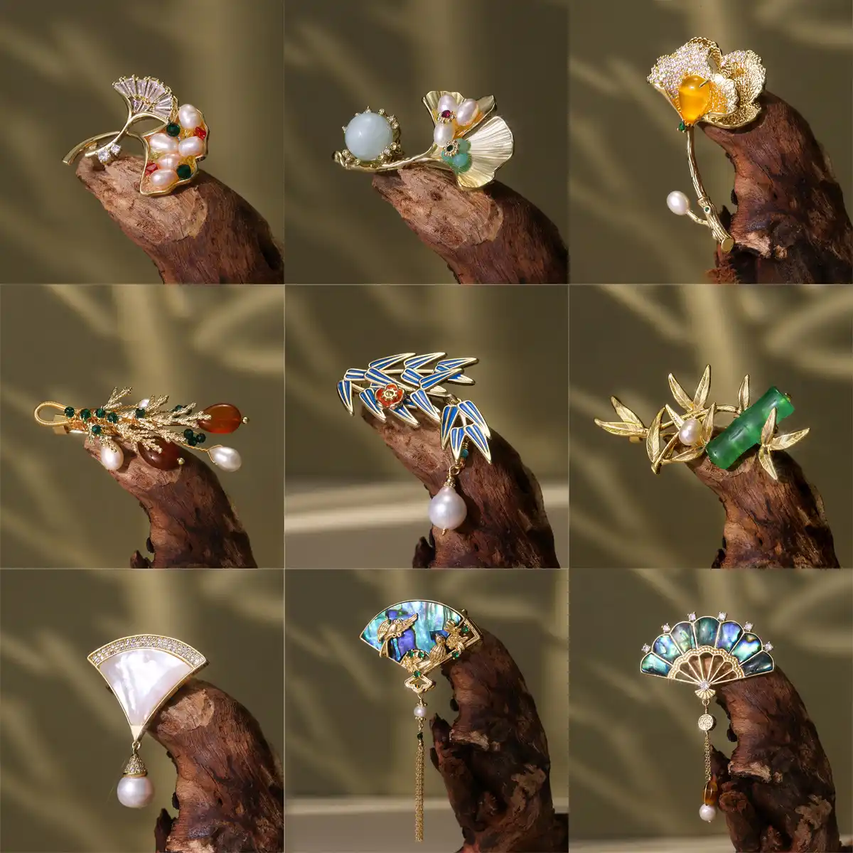 Golden Wing Austrian Crystal Brooch | Phoenix Rising Talisman for Heart Protection - Buddha Bodhis Vintage style silver and crystal brooches collection