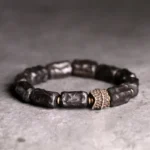 Carved Ebony Armor Bracelet | Wabi Sabi Protection Jewelry - Buddha Bodhis Carved Ebony Armor Bracelet Wabi Sabi Protection Jewelry