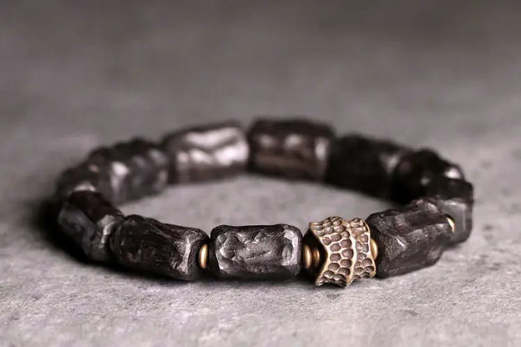 Carved Ebony Armor Bracelet | Wabi Sabi Protection Jewelry 5 - Buddha Bodhis Carved Ebony Armor Bracelet Wabi Sabi Protection Jewelry
