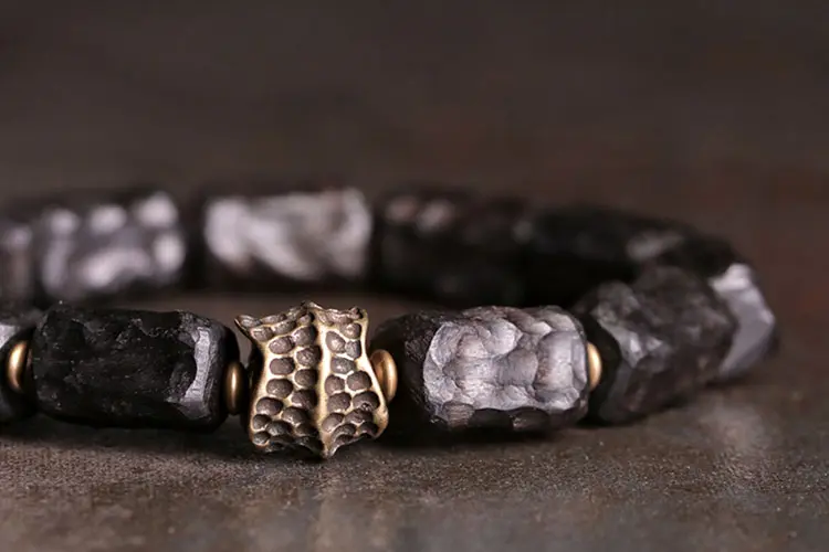 Carved Ebony Armor Bracelet | Wabi Sabi Protection Jewelry 6 - Buddha Bodhis Carved Ebony Armor Bracelet Wabi Sabi Protection Jewelry