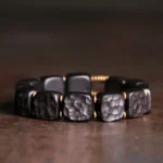 Carved Ebony Bracelet | Wabi Sabi Grounding Jewelry - Buddha Bodhis Carved Ebony Bracelet Wabi Sabi Grounding Jewelry