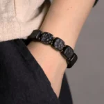 Carved Ebony Bracelet | Wabi Sabi Grounding Jewelry 1 - Buddha Bodhis Carved Ebony Bracelet Wabi Sabi Grounding Jewelry
