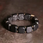 Carved Ebony Bracelet | Wabi Sabi Grounding Jewelry 2 - Buddha Bodhis Carved Ebony Bracelet Wabi Sabi Grounding Jewelry