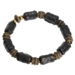 Carved Ebony Brass Bracelet | Wabi Sabi Armor Jewelry 4 - Buddha Bodhis Carved Ebony Brass Bracelet Wabi Sabi Armor Jewelry