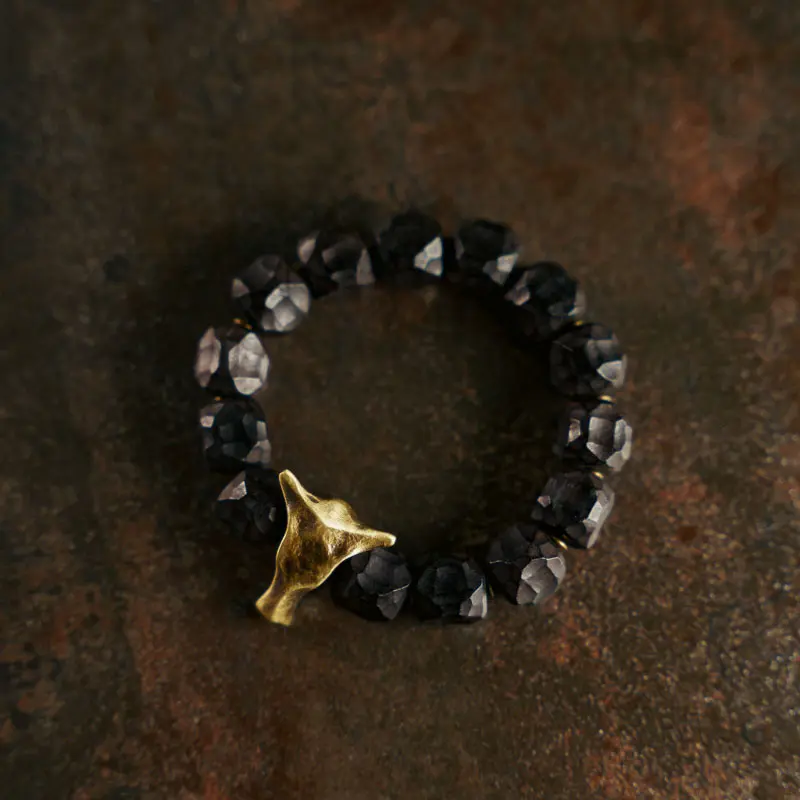 Carved Ebony Bull Bracelet Strength & Grounding Jewelry (5) Carved Ebony Bull Bracelet Strength & Grounding Jewelry