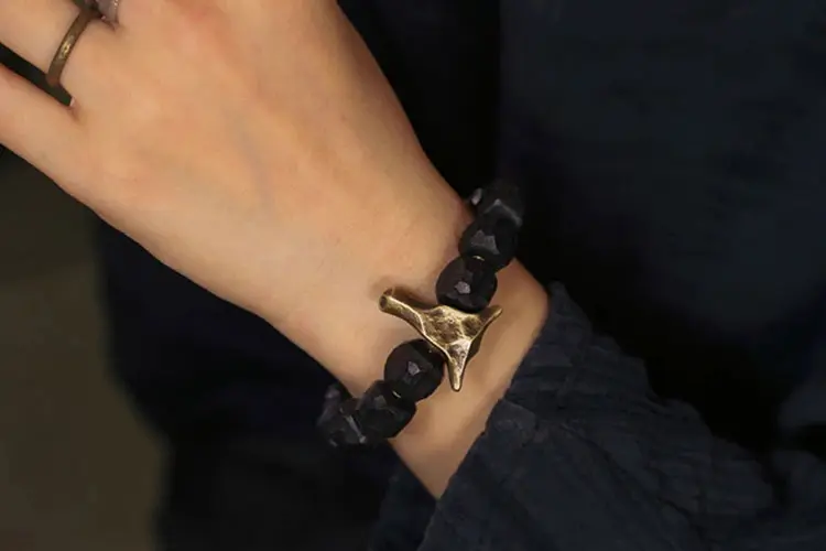 Carved Ebony Bull Bracelet | Strength & Grounding Jewelry 7 - Buddha Bodhis Carved Ebony Bull Bracelet Strength & Grounding Jewelry