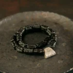 Carved Ebony Silver Bracelet | Wabi Sabi Grounding - Buddha Bodhis Carved Ebony Silver Bracelet Wabi Sabi Grounding
