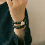 Carved Ebony Silver Bracelet | Wabi Sabi Grounding 3 - Buddha Bodhis Carved Ebony Silver Bracelet Wabi Sabi Grounding