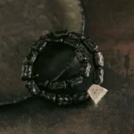 Carved Ebony Silver Bracelet | Wabi Sabi Grounding 2 - Buddha Bodhis Carved Ebony Silver Bracelet Wabi Sabi Grounding