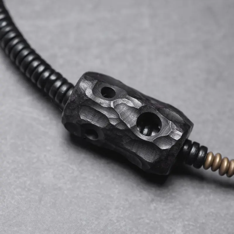 Carved Ebony Spiral Bracelet Wabi Sabi Wrap Jewelry (3) Carved Ebony Spiral Bracelet Wabi Sabi Wrap Jewelry