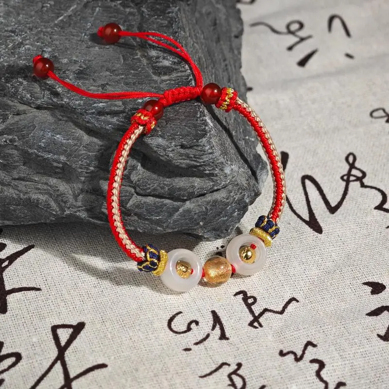 Handcrafted Strawberry Quartz Fox Red String Bracelet | Love Magnet & 2026 Protection 1 - Buddha Bodhis Wearing Red String on Left Hand