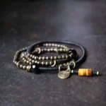 Convertible Dzi Bead Mala | Tibetan Wrap Bracelet & Necklace - Buddha Bodhis Convertible Dzi Bead Mala Tibetan Wrap Bracelet & Necklace