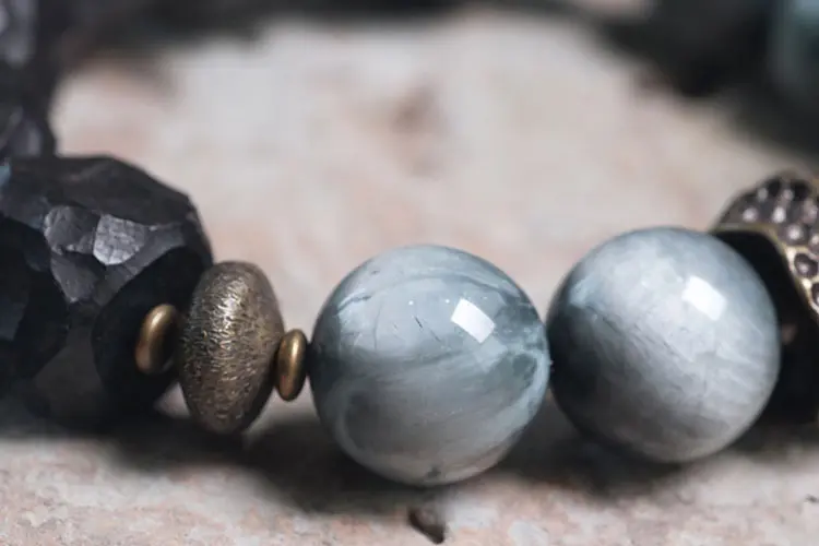 Eagle Eye Stone Bracelet & Ebony | Grounded Vision Jewelry 6 - Buddha Bodhis Eagle Eye Stone Bracelet & Ebony Grounded Vision Jewelry