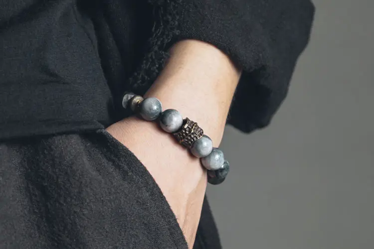 Eagle Eye Stone Bracelet & Ebony | Grounded Vision Jewelry 7 - Buddha Bodhis Eagle Eye Stone Bracelet & Ebony Grounded Vision Jewelry