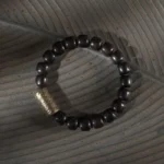 Ebony Wood Bracelet | Hammered Brass Grounding Jewelry 2 - Buddha Bodhis Ebony Wood Bracelet Hammered Brass Grounding Jewelry