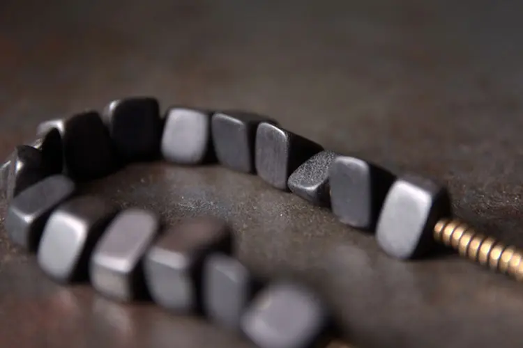 Ebony and Brass Bracelet Set | Zen Balance & Grounding 6 - Buddha Bodhis Ebony and Brass Bracelet Set Zen Balance & Grounding