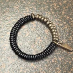 Ebony and Brass Heishi Bracelet | Yin Yang Balance Jewelry - Buddha Bodhis Ebony and Brass Heishi Bracelet Yin Yang Balance Jewelry