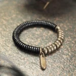 Ebony and Brass Heishi Bracelet | Yin Yang Balance Jewelry 1 - Buddha Bodhis Ebony and Brass Heishi Bracelet Yin Yang Balance Jewelry