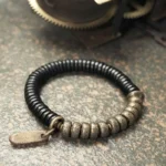 Ebony and Brass Heishi Bracelet | Yin Yang Balance Jewelry 3 - Buddha Bodhis Ebony and Brass Heishi Bracelet Yin Yang Balance Jewelry