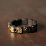 Ebony and Brass Shield Bracelet | Spiritual Armor Jewelry 3 - Buddha Bodhis Ebony and Brass Shield Bracelet Spiritual Armor Jewelry