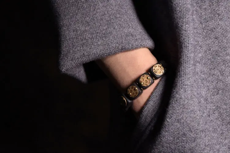 Ebony and Brass Shield Bracelet | Spiritual Armor Jewelry 7 - Buddha Bodhis Ebony and Brass Shield Bracelet Spiritual Armor Jewelry