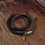 Ebony and Brass Wrap Bracelet | Wabi Sabi Grounding Jewelry - Buddha Bodhis Ebony and Brass Wrap Bracelet Wabi Sabi Grounding Jewelry