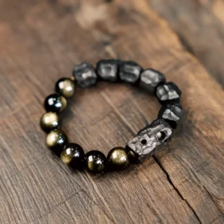 Golden Obsidian Ebony Bracelet Grounded Vision Jewelry