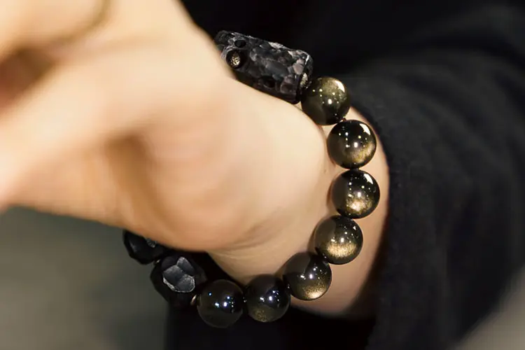 Golden Obsidian Ebony Bracelet | Grounded Vision Jewelry 7 - Buddha Bodhis Golden Obsidian Ebony Bracelet Grounded Vision Jewelry