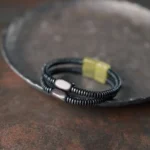 Green Silk Jade Ebony Bracelet | Modern Zen Jewelry 3 - Buddha Bodhis Green Silk Jade Ebony Bracelet Modern Zen Jewelry