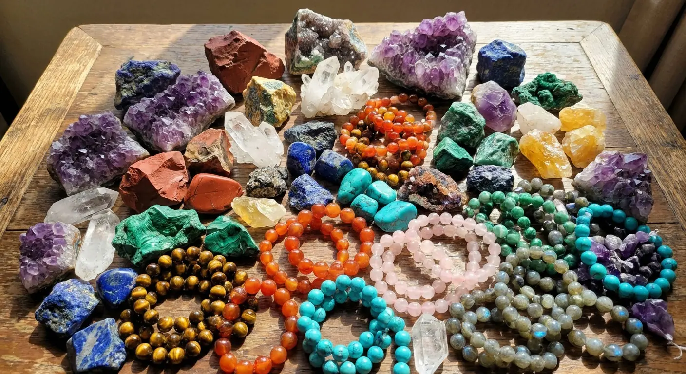 Clear Quartz Bracelet | Healing Energy & Vintage Brass 1 - Buddha Bodhis Guide to healing crystal meanings and colors