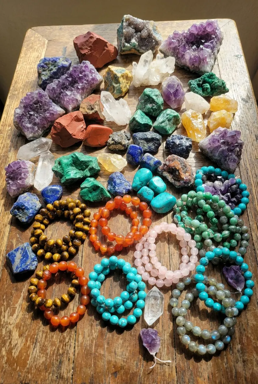 Clear Quartz Bracelet | Healing Energy & Vintage Brass - Buddha Bodhis Guide to healing crystal meanings and colors