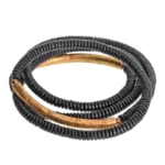 Hammered Brass Ebony Bracelet | Wabi Sabi Wrap Jewelry 4 - Buddha Bodhis Hammered Brass Ebony Bracelet Wabi Sabi Wrap Jewelry