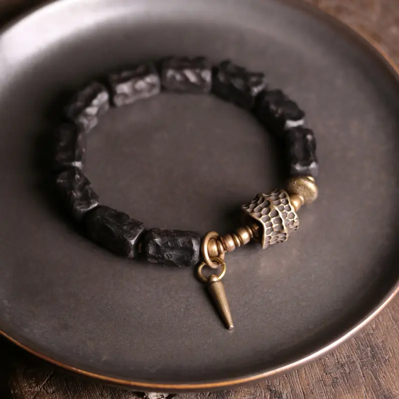 Hand-Carved Ebony Bracelet Spiritual Armor Jewelry (1) Hand-Carved Ebony Bracelet Spiritual Armor Jewelry