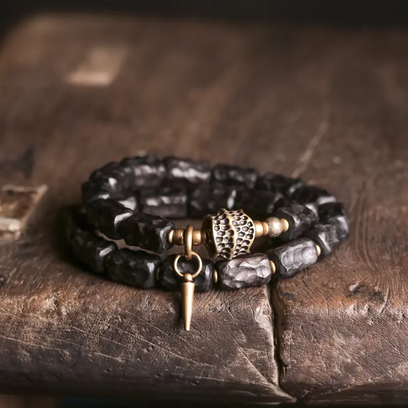Hand-Carved Ebony Bracelet Spiritual Armor Jewelry (2) Hand-Carved Ebony Bracelet Spiritual Armor Jewelry