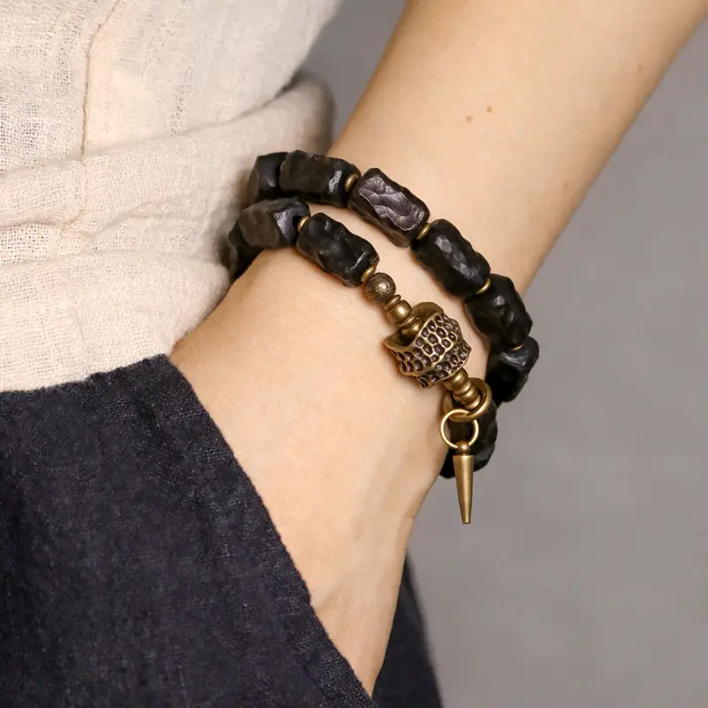 Hand-Carved Ebony Bracelet Spiritual Armor Jewelry (3) Hand-Carved Ebony Bracelet Spiritual Armor Jewelry