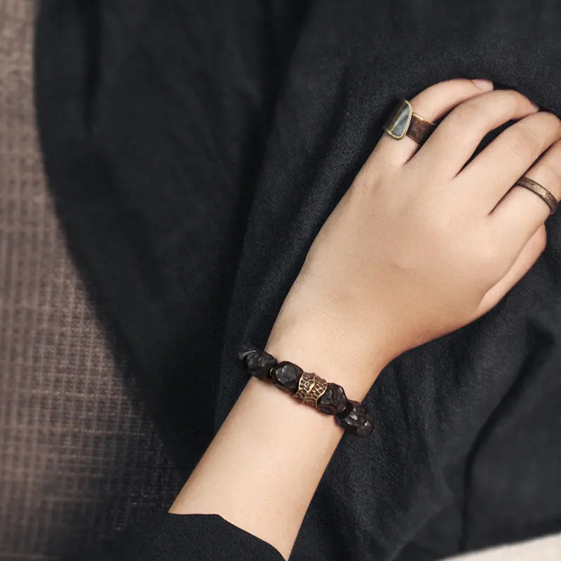 Hand-Carved Ebony Bracelet Spiritual Armor Jewelry (4) Hand-Carved Ebony Bracelet Spiritual Armor Jewelry