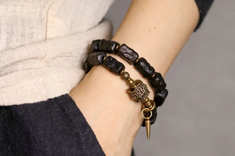 Hand-Carved Ebony Bracelet | Spiritual Armor Jewelry 7 - Buddha Bodhis Hand-Carved Ebony Bracelet Spiritual Armor Jewelry