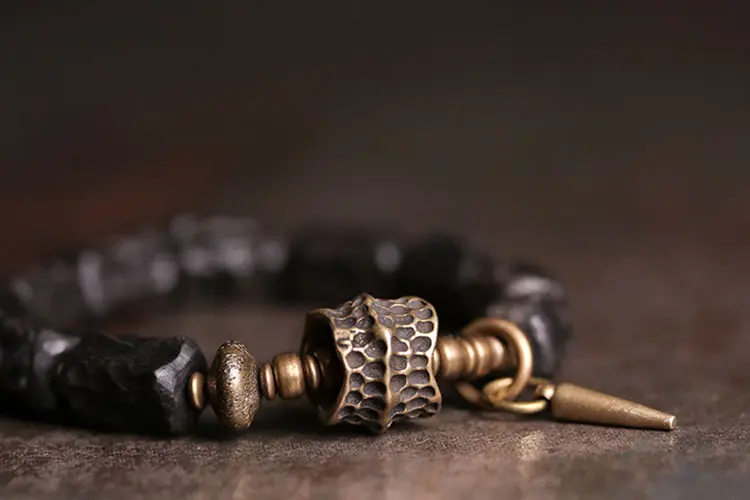 Hand-Carved Ebony Bracelet | Spiritual Armor Jewelry 6 - Buddha Bodhis Hand-Carved Ebony Bracelet Spiritual Armor Jewelry